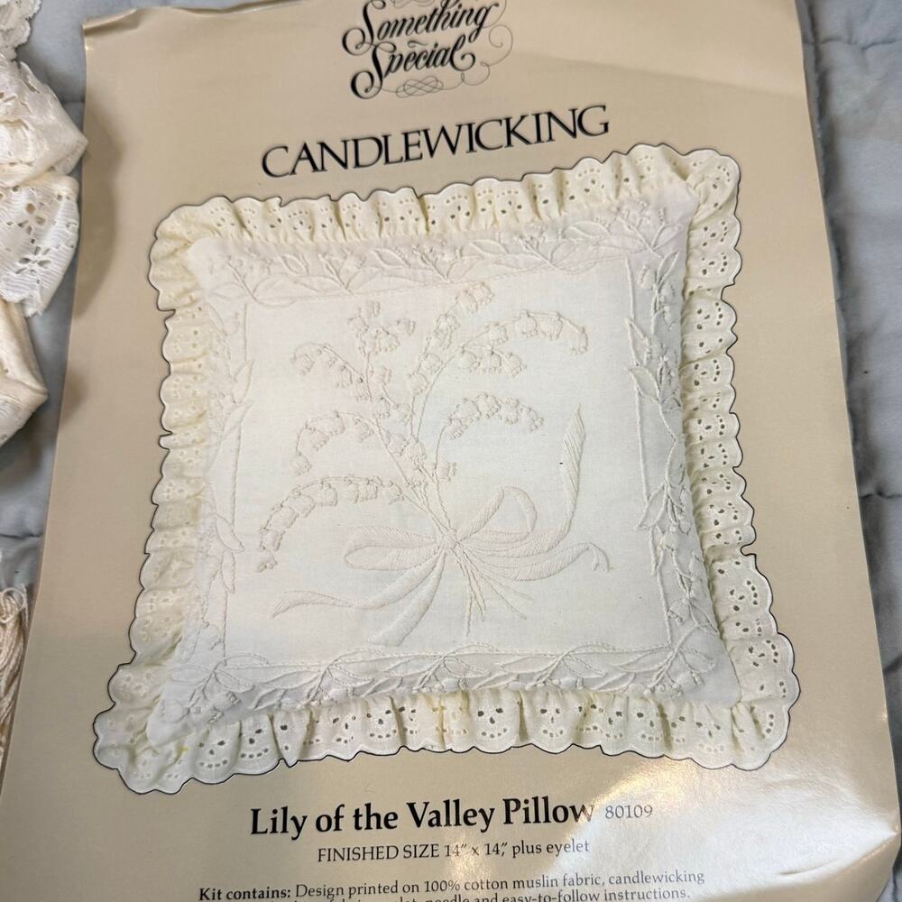 Something Special Candlewicking Embroider Eyelet Lily of the Valley Pillow Kit